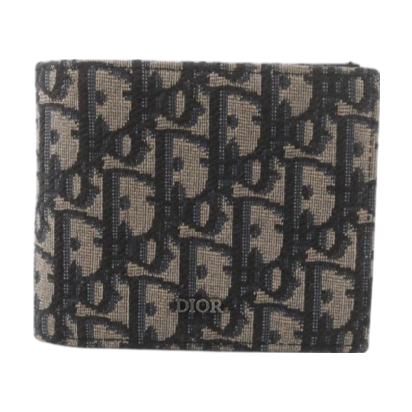 Christian Dior Oblique Bi-Fold Wallet Blue-9262435886