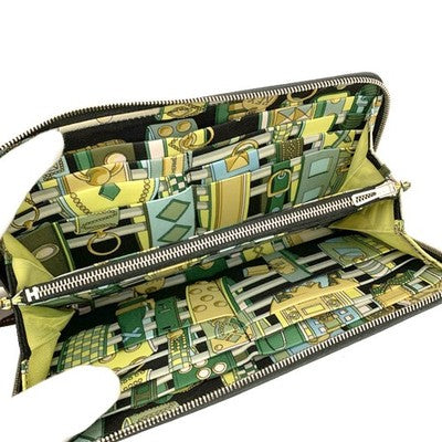 Hermes Azap Silk In Veau Epsom Leather Zip Around Long Wallet Black