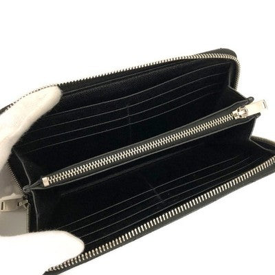 Saint Laurent Cassandra Quilted Leather Zip Around Long Wallet Black