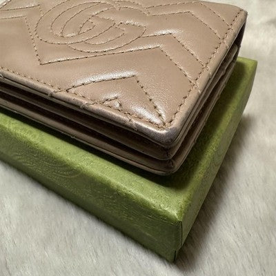 Gucci Wallet GG Marmont Leather Beige