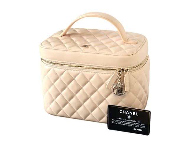 Chanel Caviar Quilted Large Vanity Pouch Light Beige-18161889370