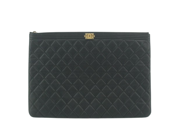 Chanel Caviar Quilted Large Boy Cosmetic Case Black-18060712906