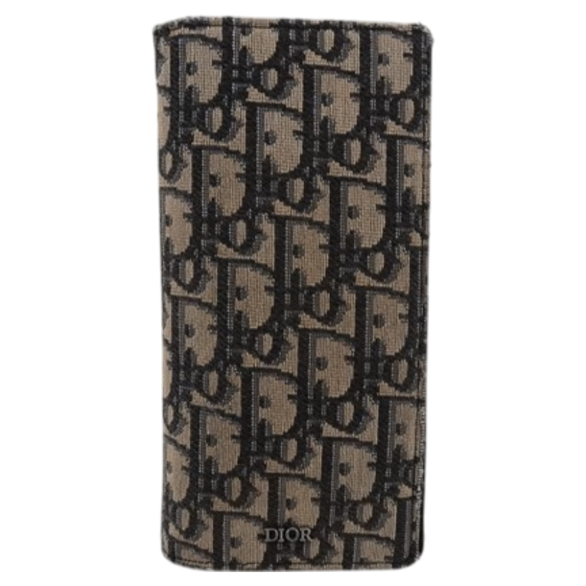 Christian Dior Oblique Long Vertical Wallet Blue Multicolor-9879945595