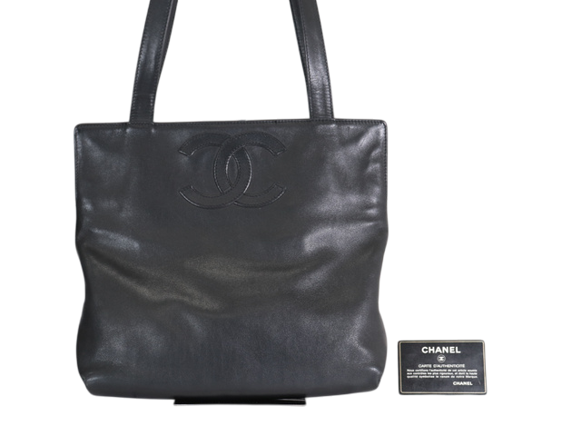 Chanel Vintage Leather CC Tote-8972349790