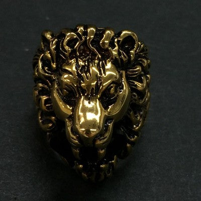 Gucci Lion Head Crystal Gold Tone Ring