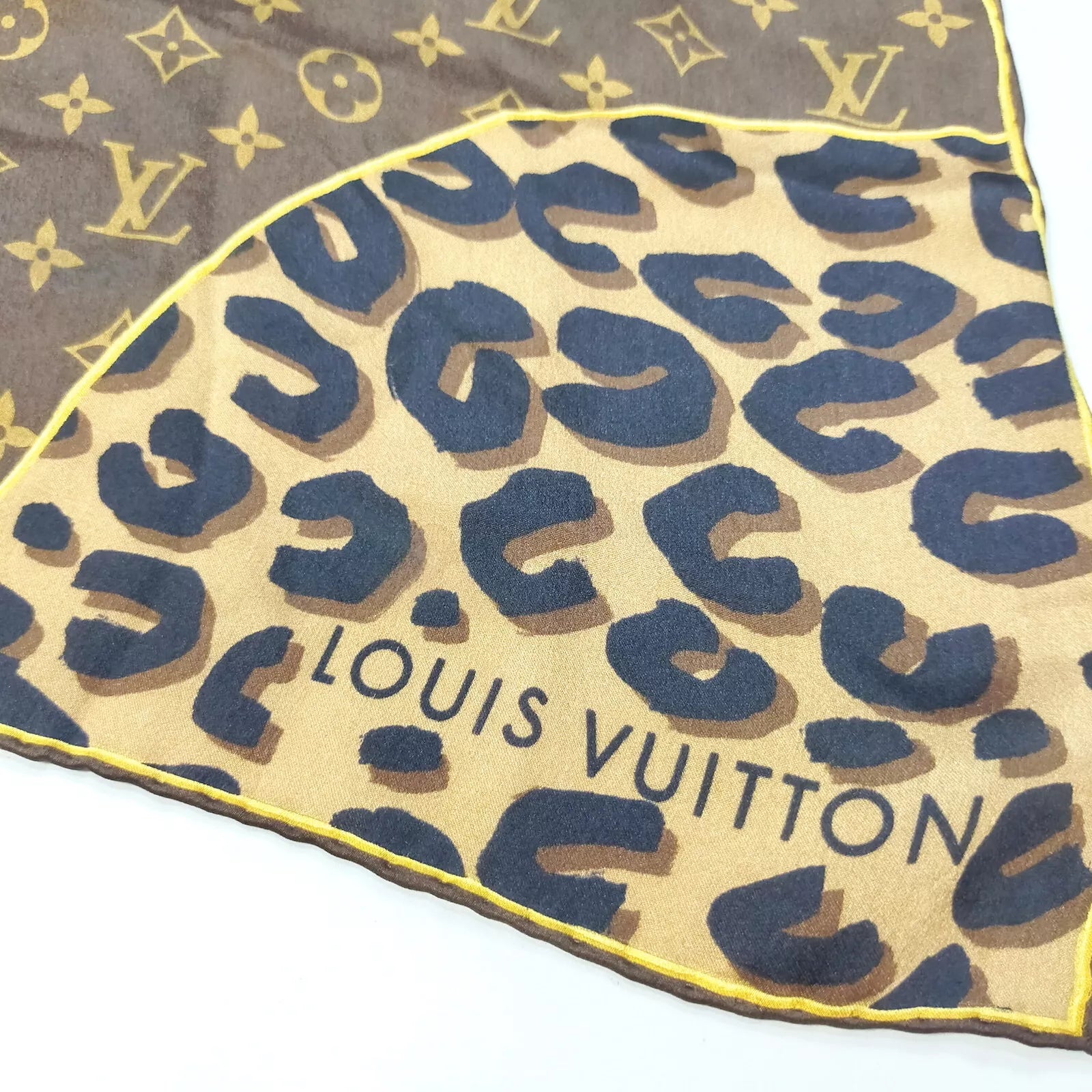 Louis Vuitton Monogram Leopard Print Silk Scarf