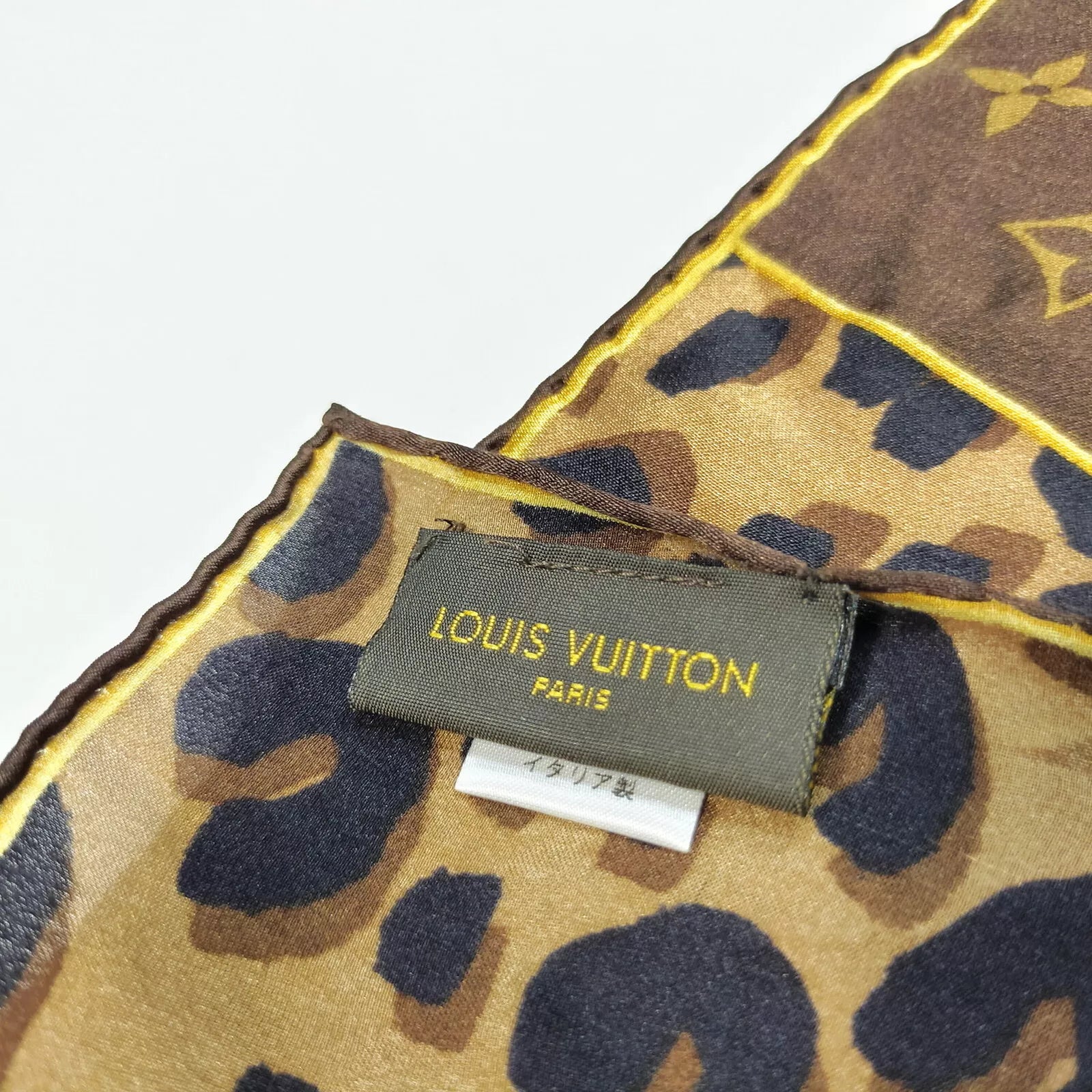 Louis Vuitton Monogram Leopard Print Silk Scarf