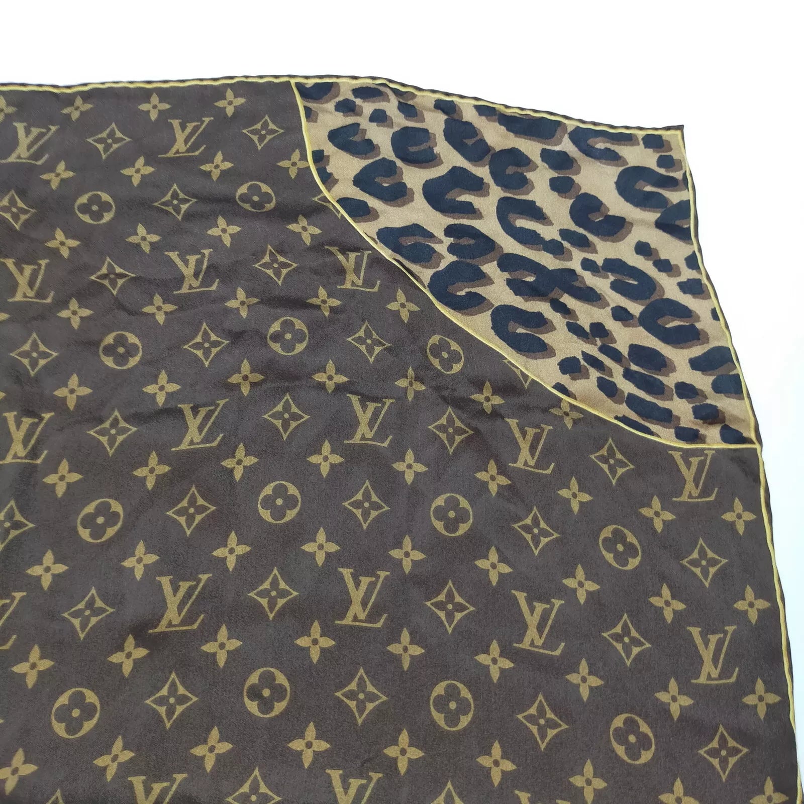 Louis Vuitton Monogram Leopard Print Silk Scarf