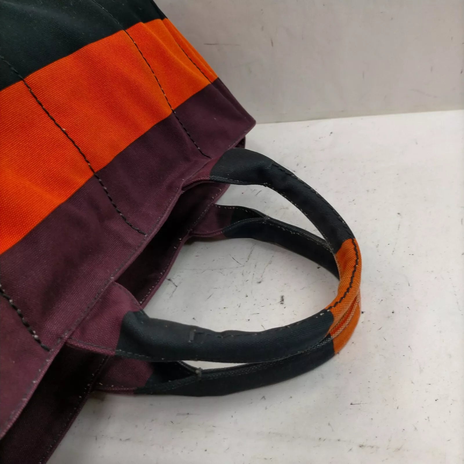 Hermès Cabas Canvas Striped Hand Bag