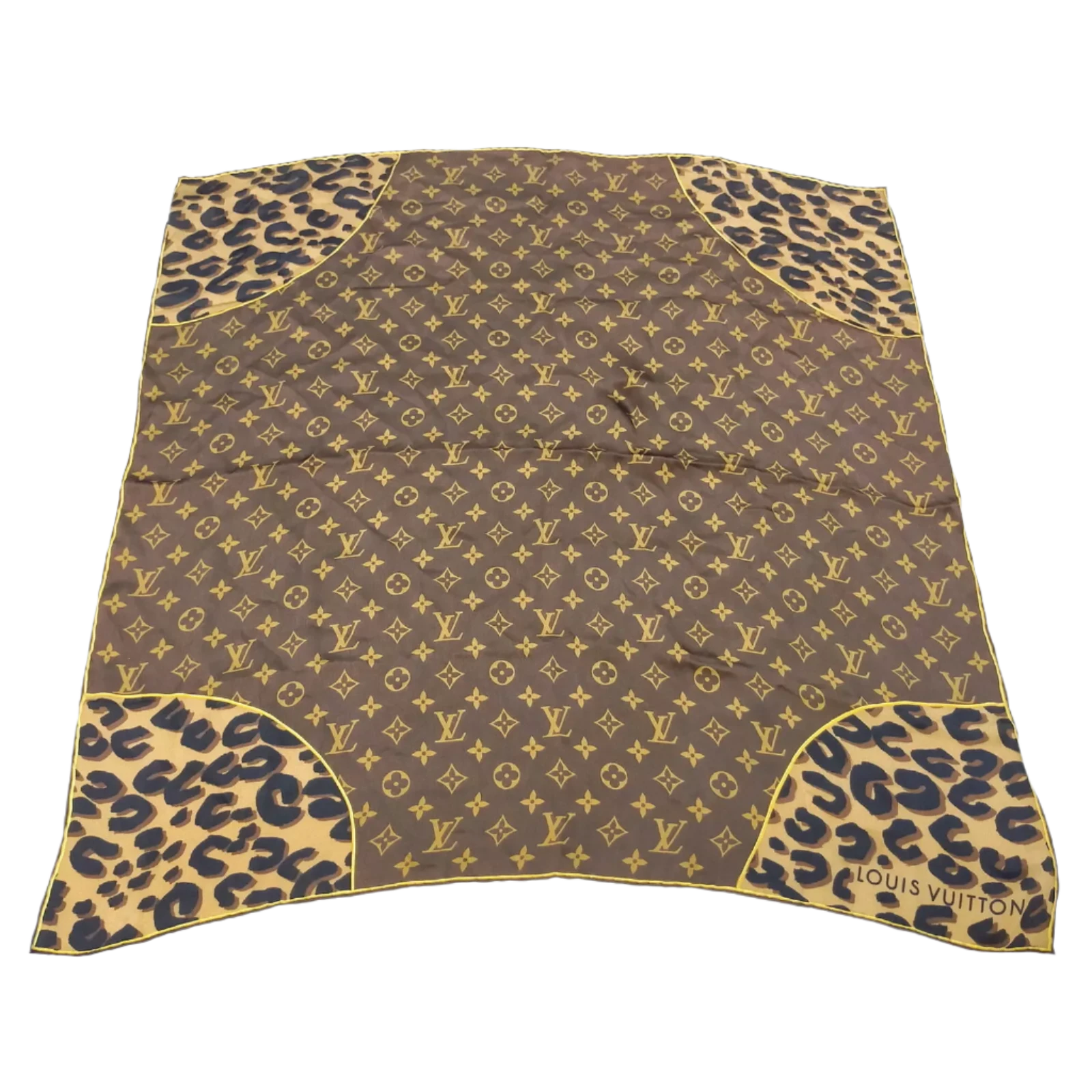 Louis Vuitton Monogram Leopard Print Silk Scarf